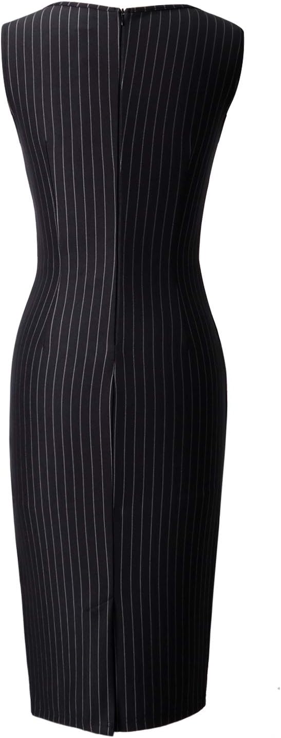 VFSHOW Womens Elegant Slim Front Zipper up Work Business Office Party Sheath Dress