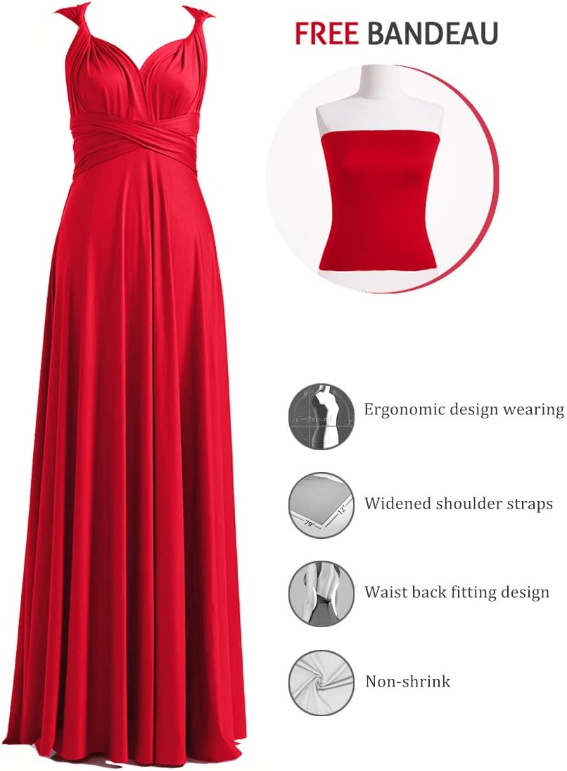 72styles Infinity Dress with Bandeau, Convertible Bridesmaid Dress, Long, Plus Size, Multi-Way Dress, Twist Wrap Dress