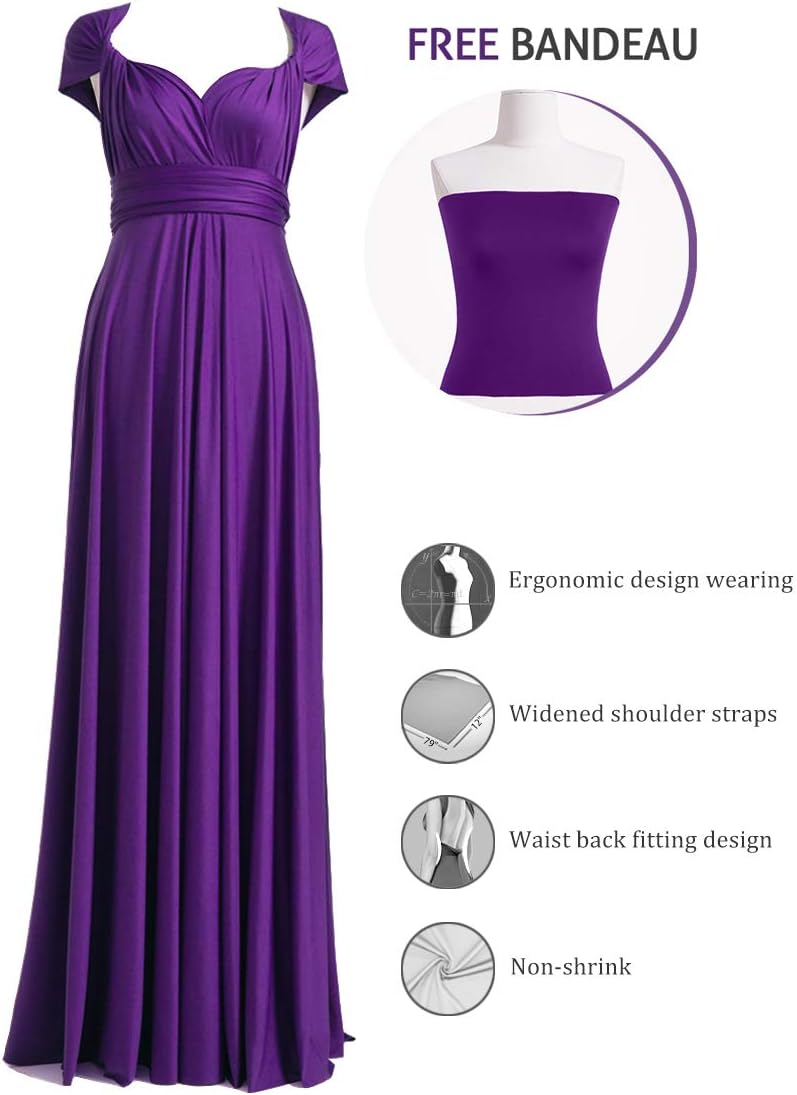 72styles Infinity Dress with Bandeau, Convertible Bridesmaid Dress, Long, Plus Size, Multi-Way Dress, Twist Wrap Dress