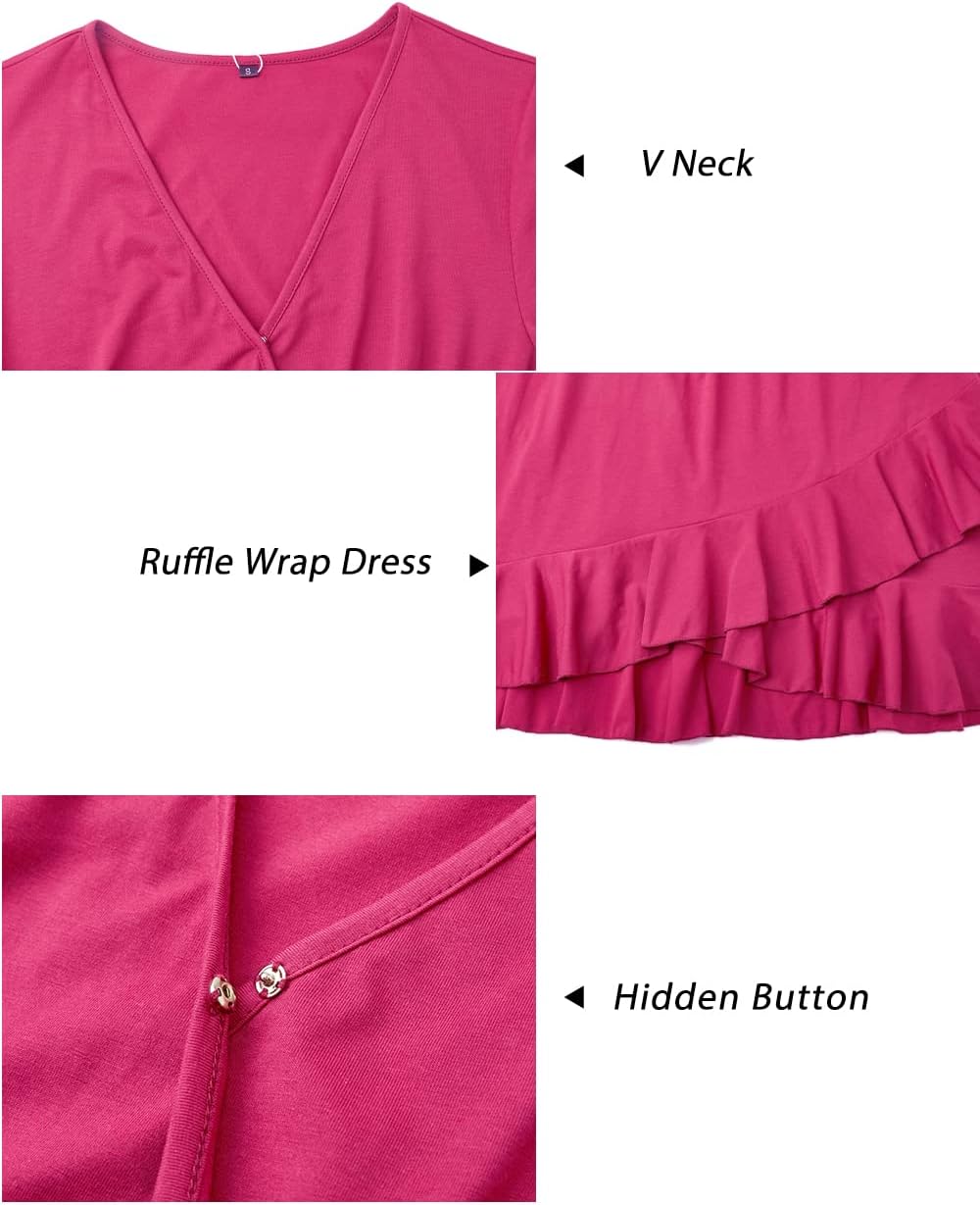 ULTRANICE Womens Summer Dresses Floral V Neck Ruffled Hem Spaghetti Spring Casual Beach Outfits Flowy Wrap Sun Dress