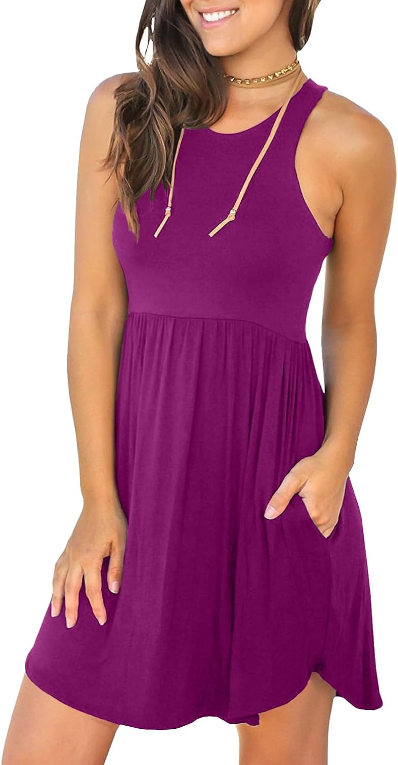 HiMONE Vacation Dresses for Women 2025 Summer Dress Women's Casual Sundresses Casual Beach Petite Sun Dress XS-2XL