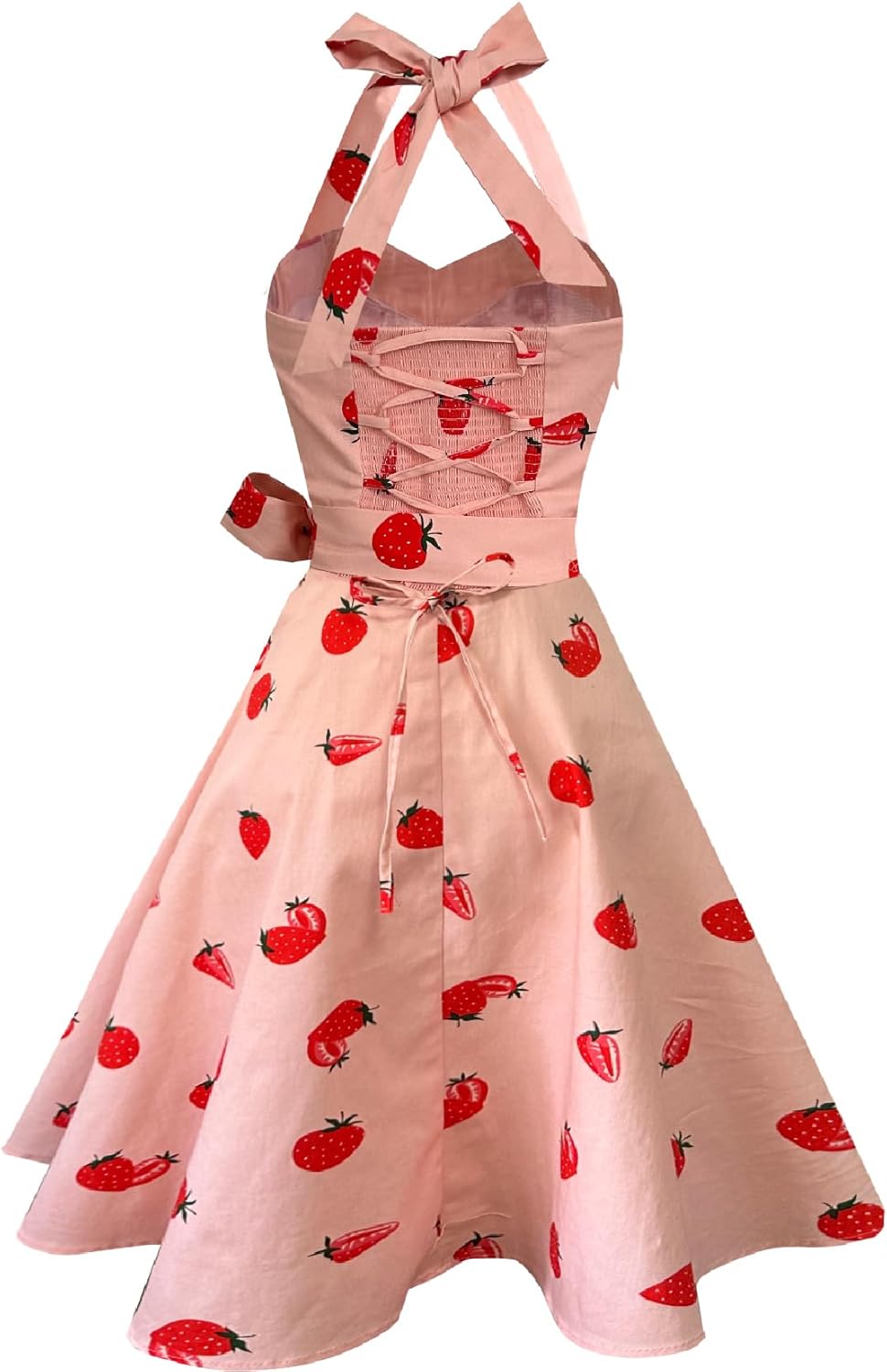 Topdress Women'sVintage Polka Audrey Dress 1950s Halter Retro Cocktail Dress