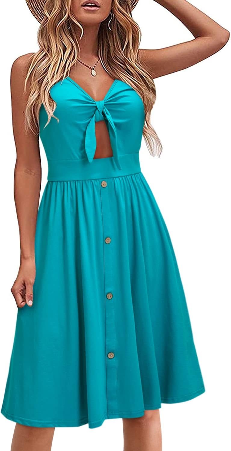 VOTEPRETTY Women's Summer Dresses Spring Sundresses Beach Clothes Outfit Vacation 2024 V Neck Casual Tropical Resort Hawaiian