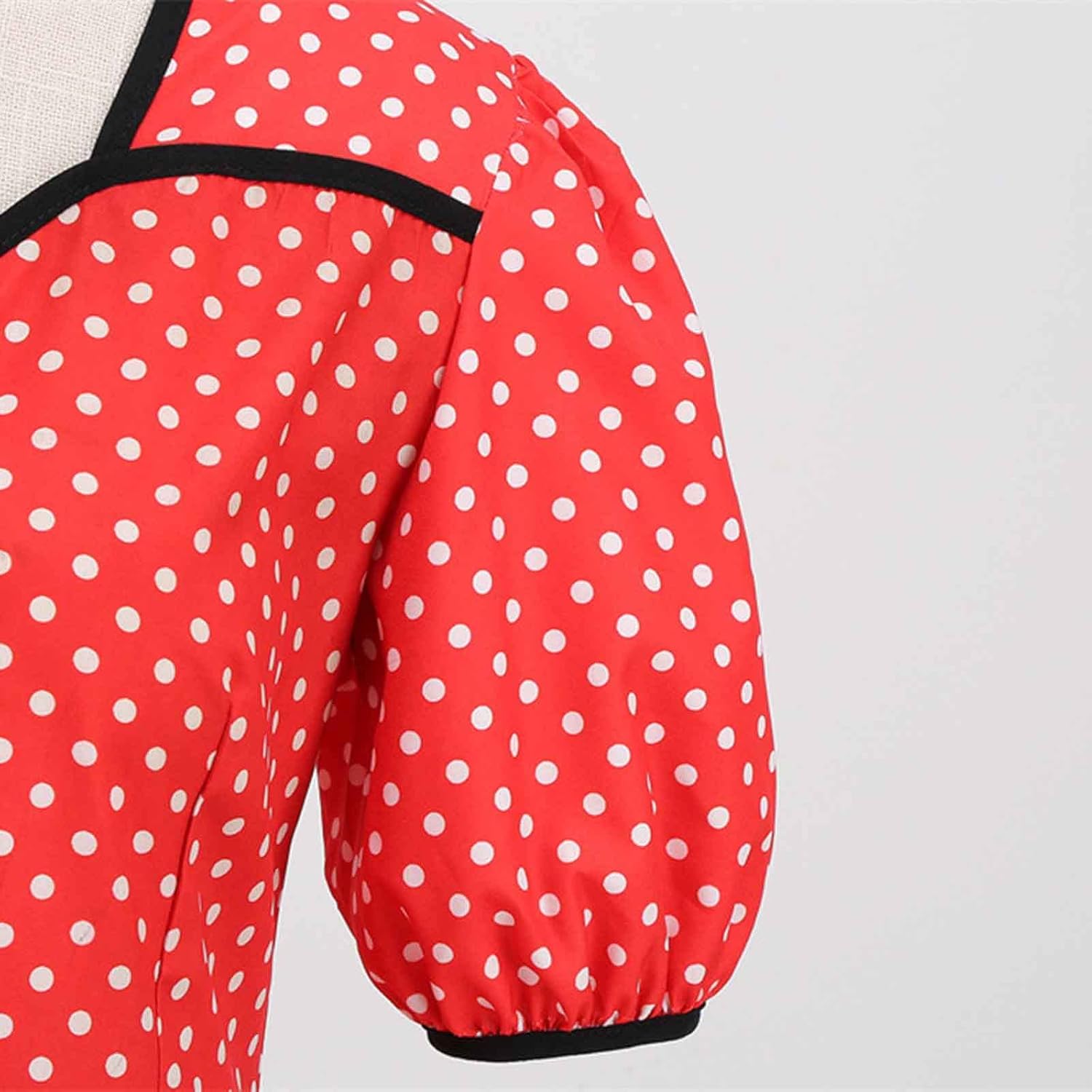 Women Double Breasted Notch Lapel 50s Vintage Short Sleeve Cocktail Swing Dress Polka Dot 1950s Rockabilly Prom Dress