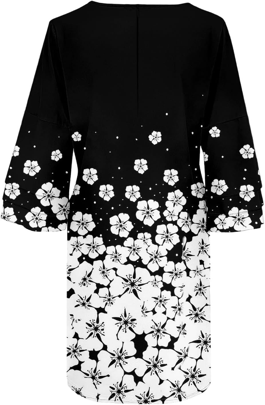 Beach Dresses for Women,2025 Summer Trendy Floral Print Boho Dress,Casual Loose V Neck Bell 3/4 Sleeve Mini Dress