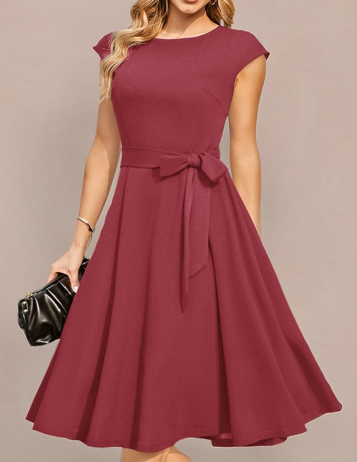 DRESSTELLS Women's Cocktail Dresses, Formal Wedding Guest Church Modest Graduation Party Prom Dress 2025