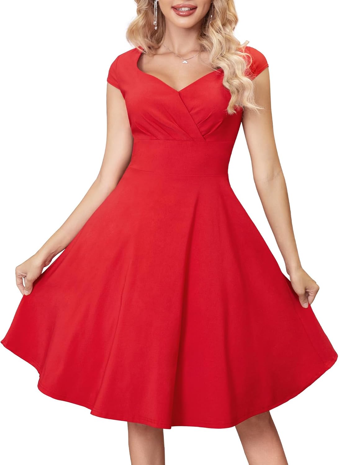 Bbonlinedress Women Short 1950s Retro Vintage Cocktail Party Swing Dresses