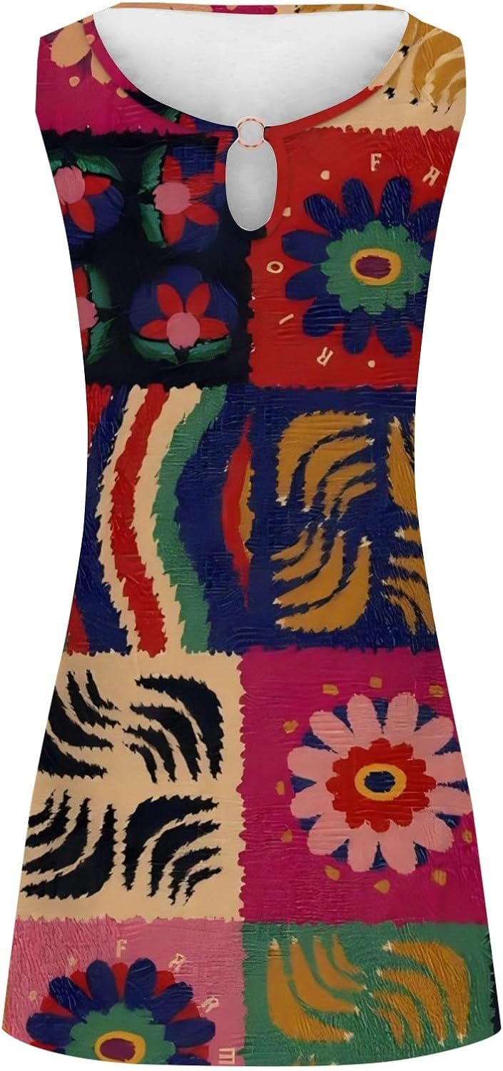 Summer Dresses for Women 2025 Vacation Beach Casual Vintage Midi Sundresses Sexy Sleeveless V Neck Boho Tank Dress