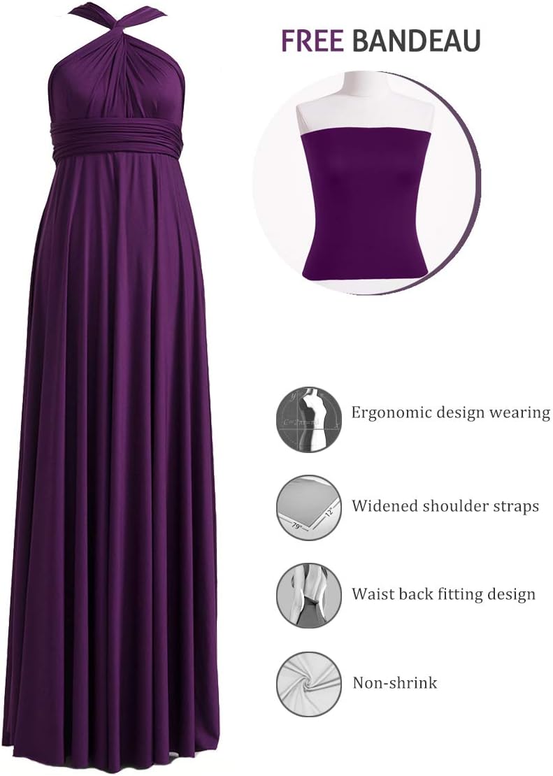 72styles Infinity Dress with Bandeau, Convertible Bridesmaid Dress, Long, Plus Size, Multi-Way Dress, Twist Wrap Dress