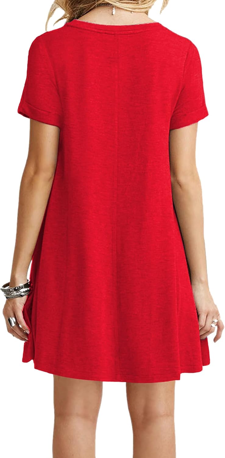 MOLERANI Women's Casual Plain Simple T-Shirt Loose Dress