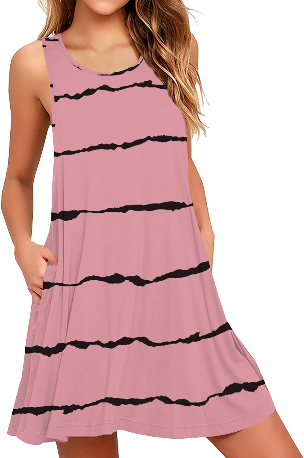 WEACZZY Women Summer Casual Swing T Shirt Dresses Beach Cover up Loose Dress