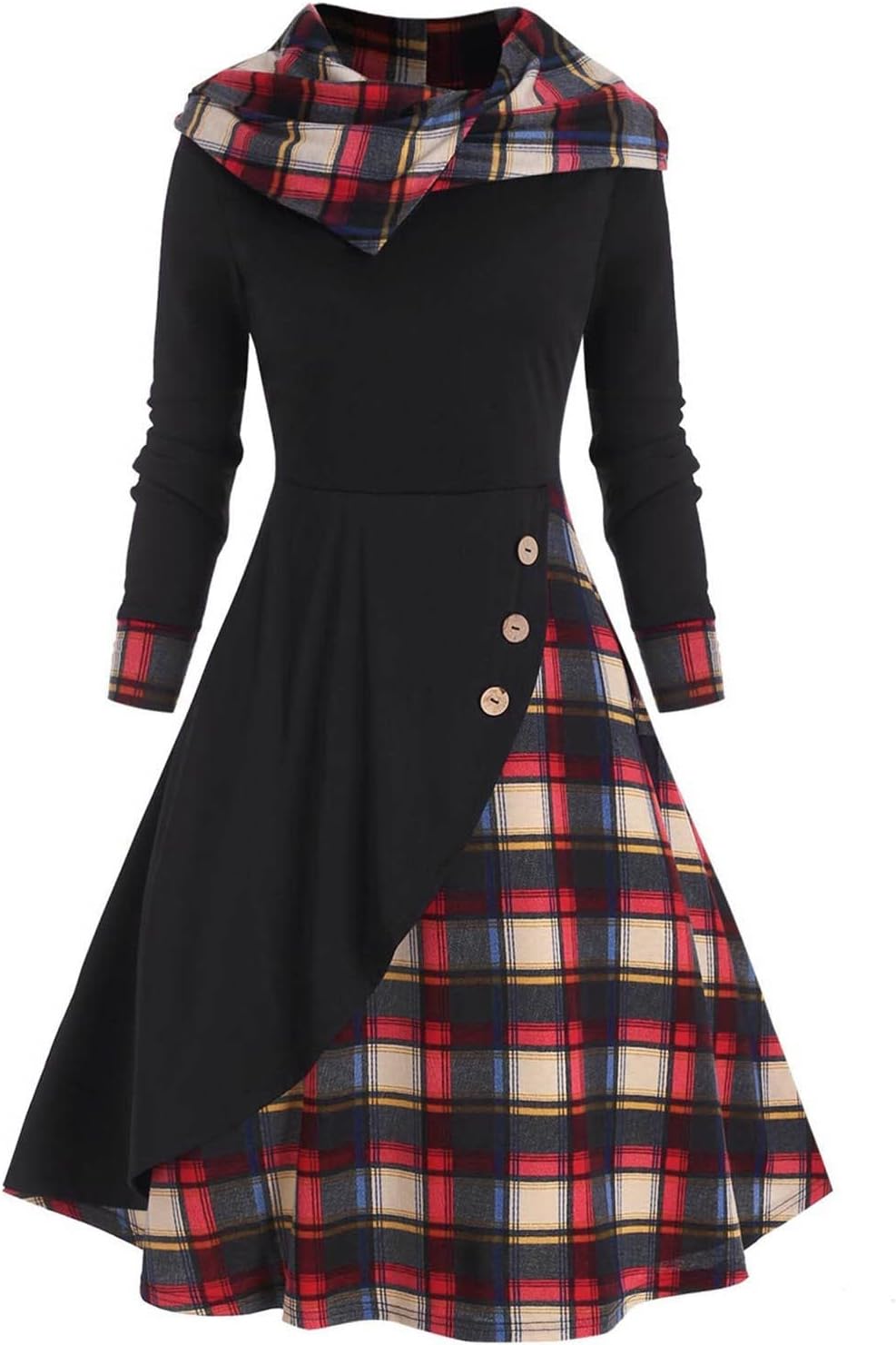 Lost Ink Dresses Women Fashion Solid O-Neck Half Sleeve Dress Stripe Splice Zipper Mini Dress