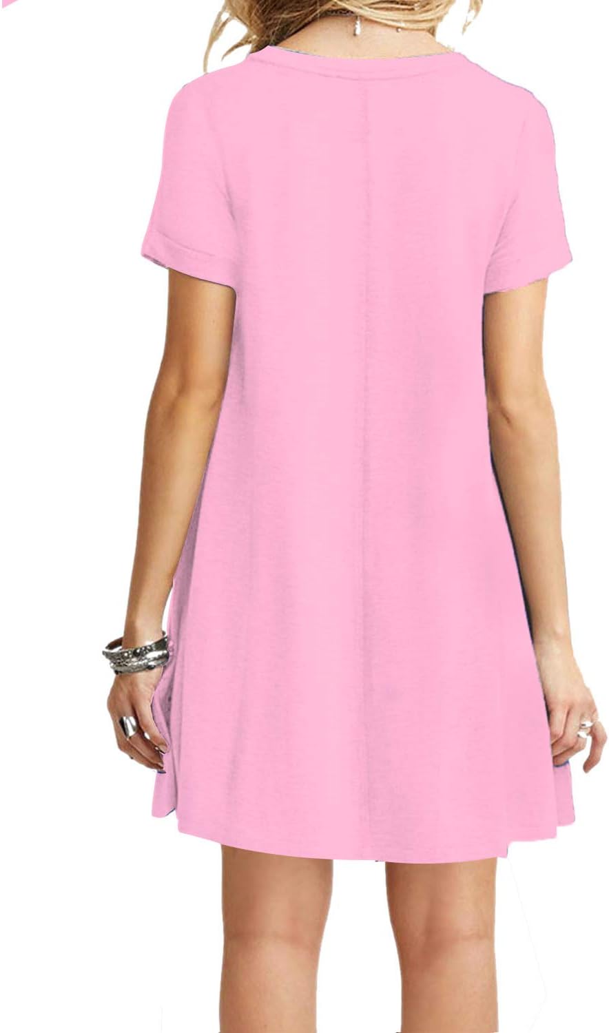 MOLERANI Women's Casual Plain Simple T-Shirt Loose Dress