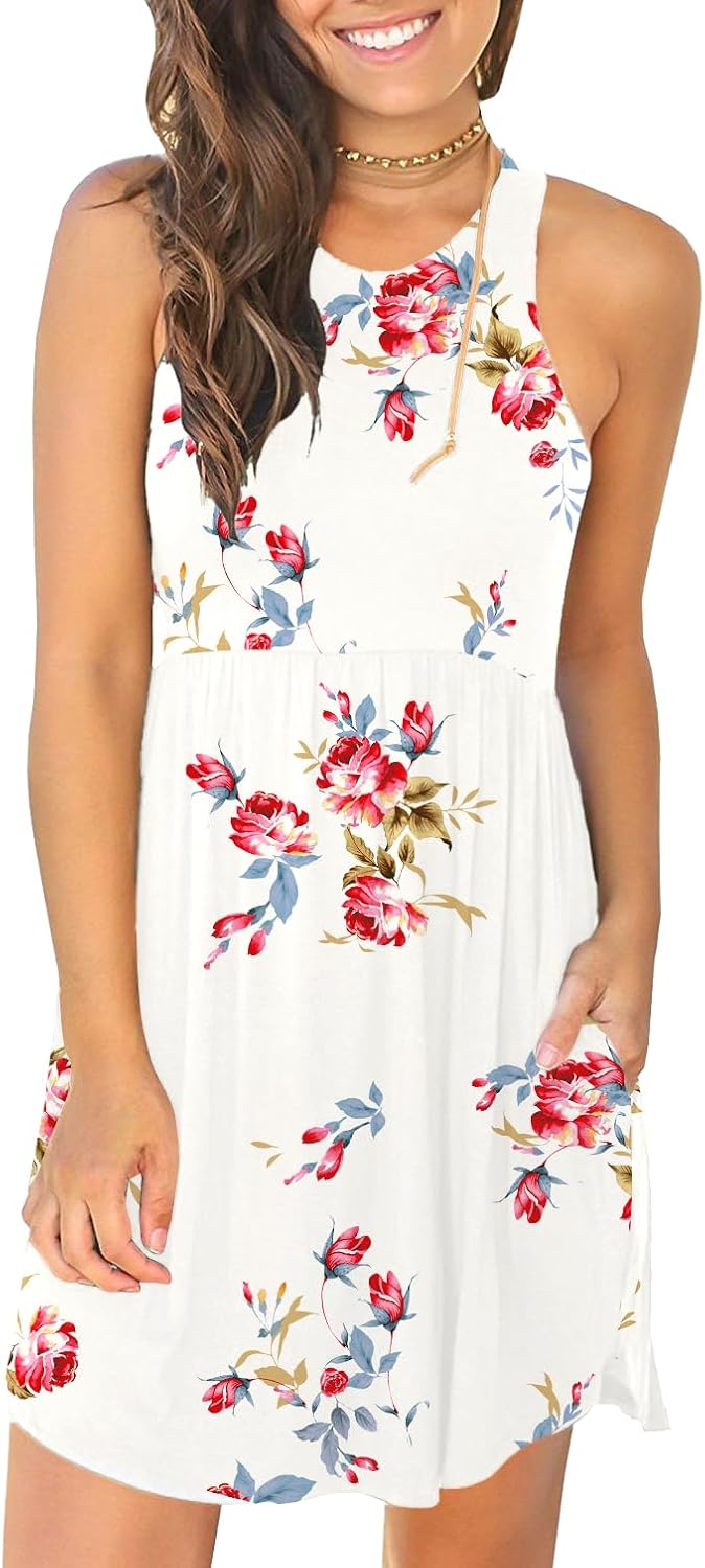 HiMONE Vacation Dresses for Women 2025 Summer Dress Women's Casual Sundresses Casual Beach Petite Sun Dress XS-2XL