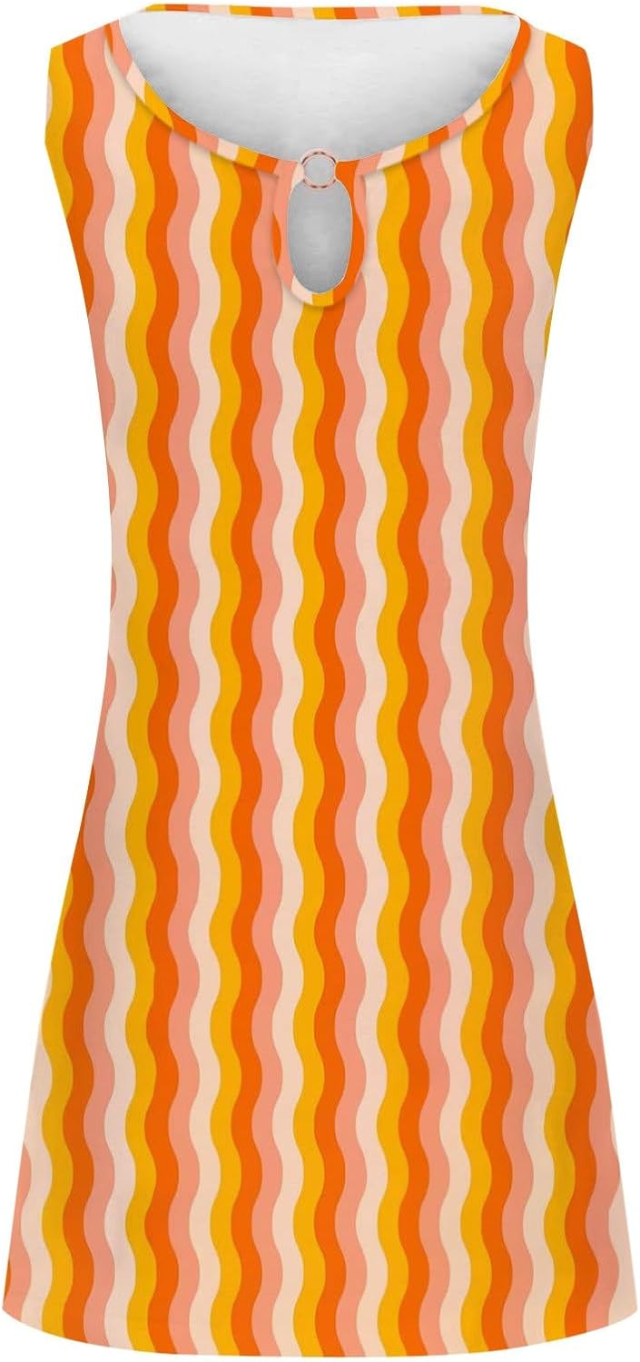 Summer Dresses for Women 2025 Vacation Beach Casual Vintage Midi Sundresses Sexy Sleeveless V Neck Boho Tank Dress