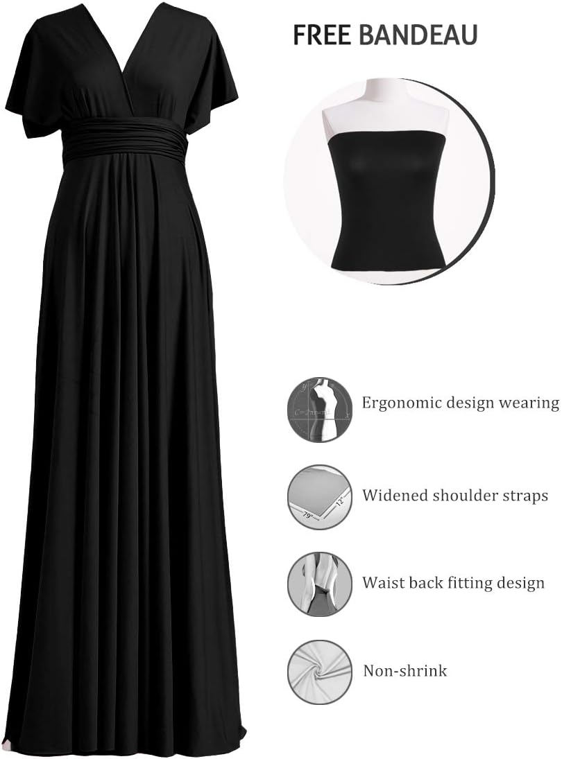 72styles Infinity Dress with Bandeau, Convertible Bridesmaid Dress, Long, Plus Size, Multi-Way Dress, Twist Wrap Dress