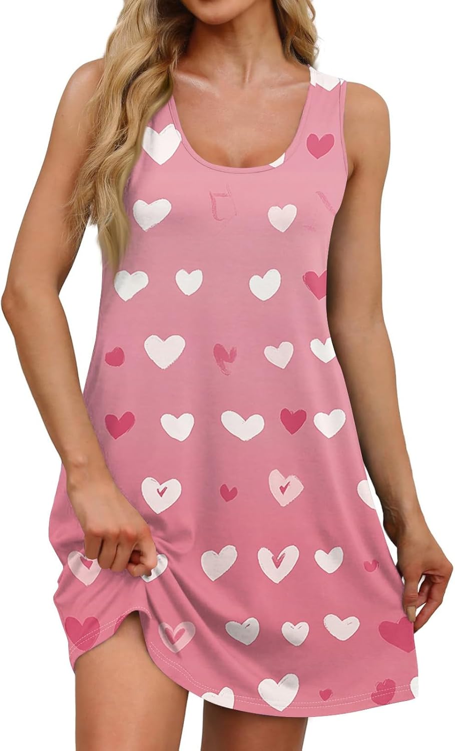 Women's Casual Sundress with Pockets Summer Boho Beach Dress,Holiday Hresses for Woment-Shirts Dress U Neck Loose Tank