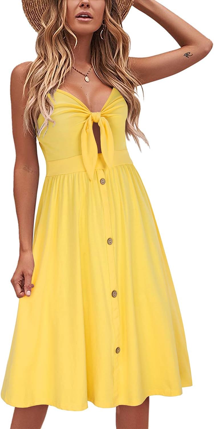 VOTEPRETTY Women's Summer Dresses Spring Sundresses Beach Clothes Outfit Vacation 2024 V Neck Casual Tropical Resort Hawaiian