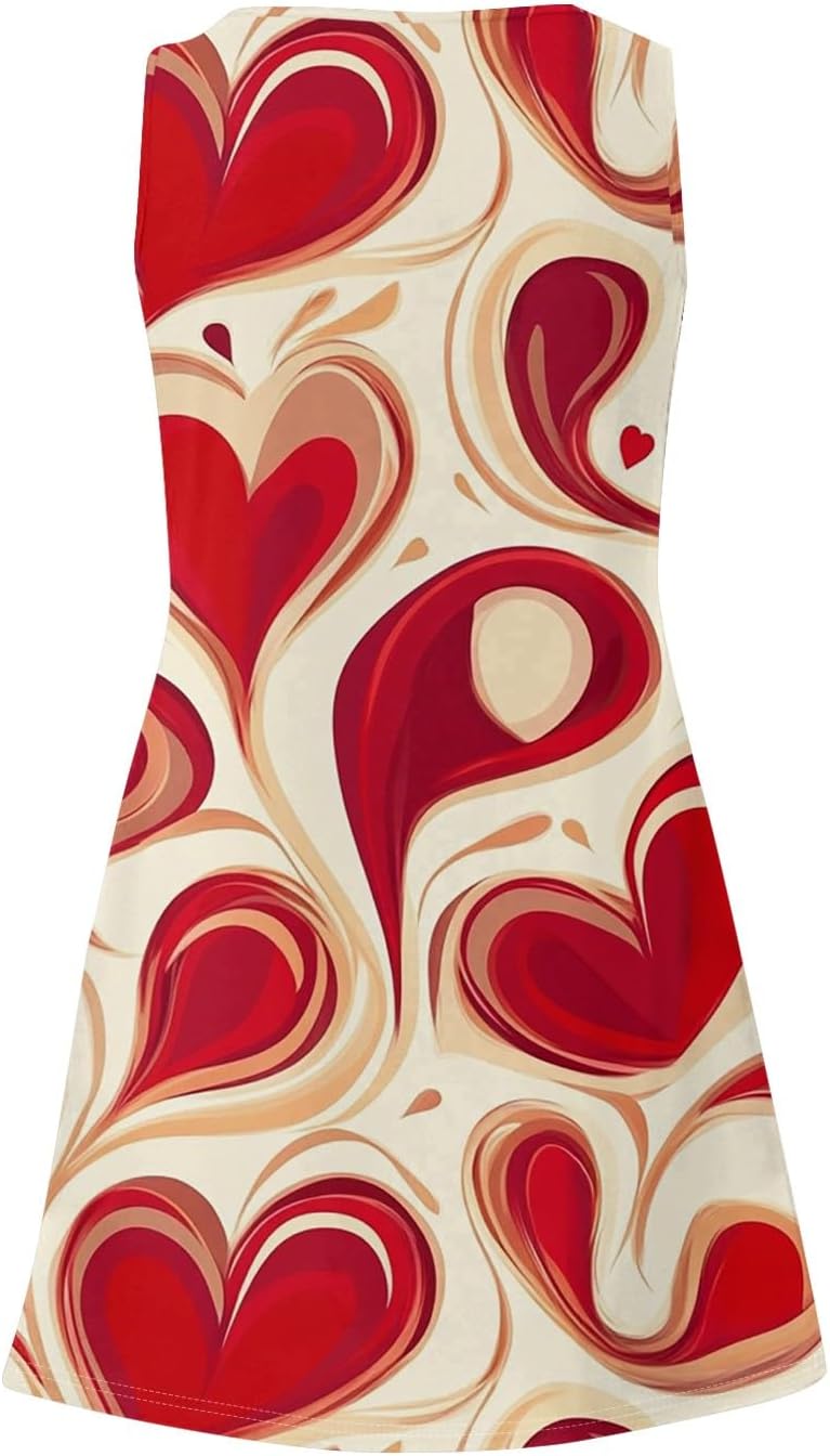 Women's Casual Sundress with Pockets Summer Boho Beach Dress,Holiday Hresses for Woment-Shirts Dress U Neck Loose Tank