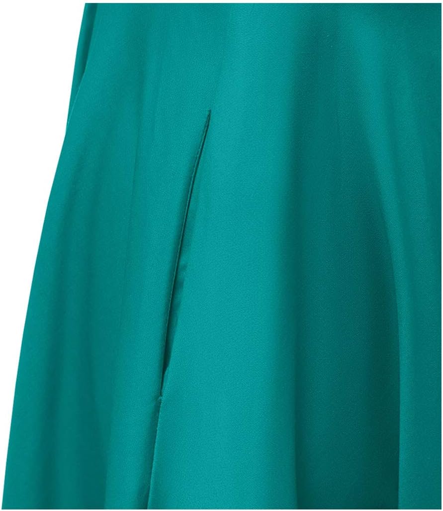 PUKAVT Women's 1950 Boatneck Cap Sleeve Vintage Swing Cocktail Party Dress with Pockets