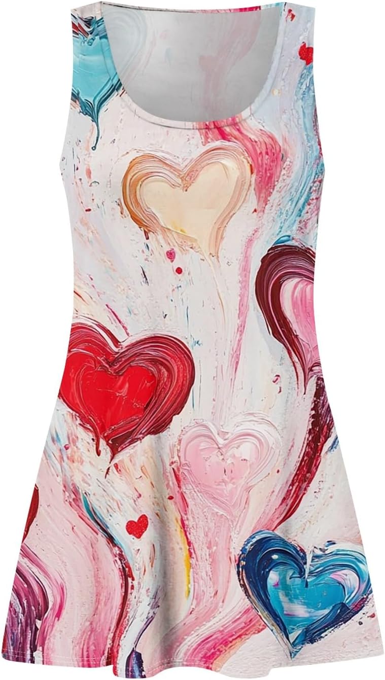 Women's Casual Sundress with Pockets Summer Boho Beach Dress,Holiday Hresses for Woment-Shirts Dress U Neck Loose Tank