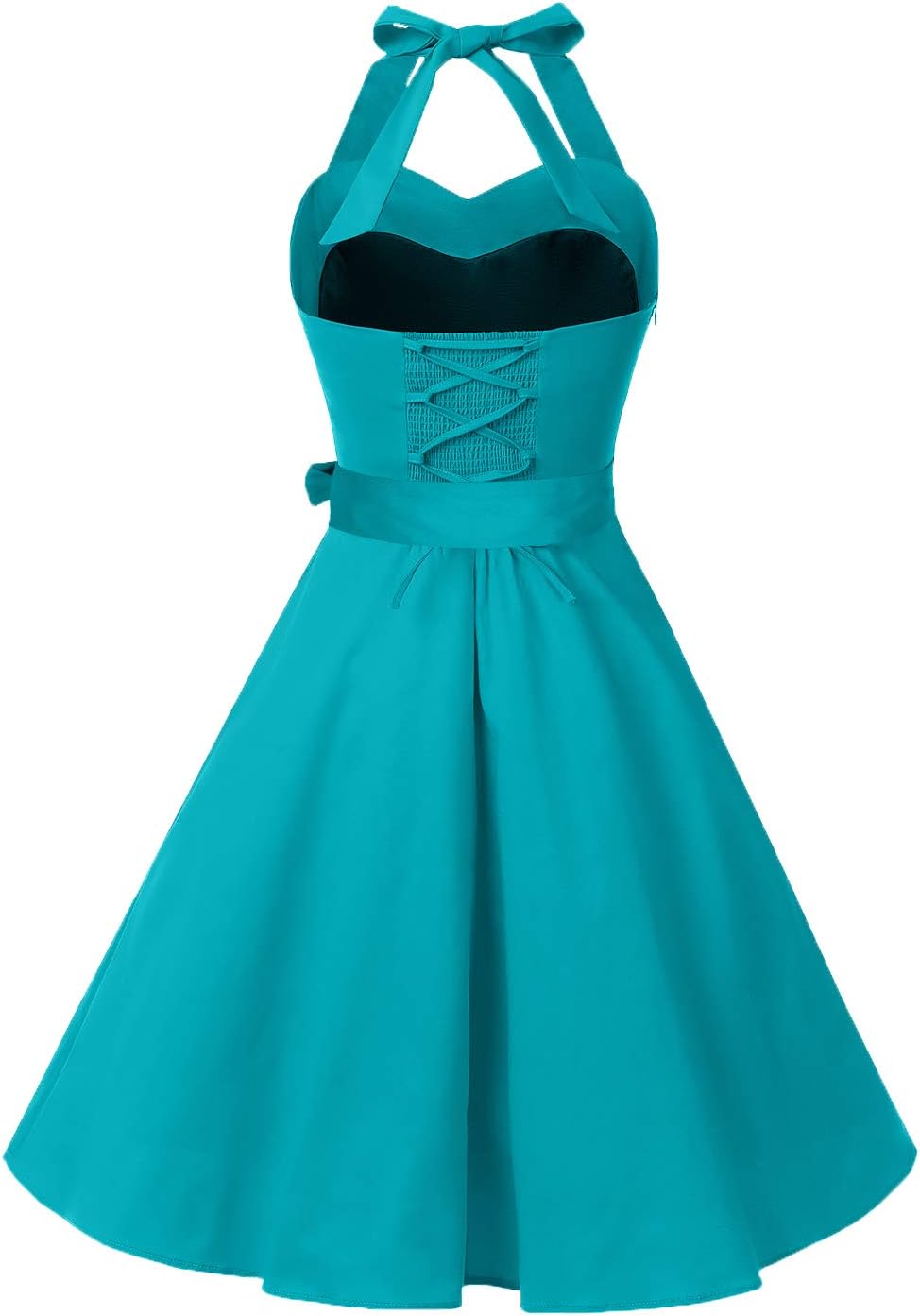 Topdress Women'sVintage Polka Audrey Dress 1950s Halter Retro Cocktail Dress
