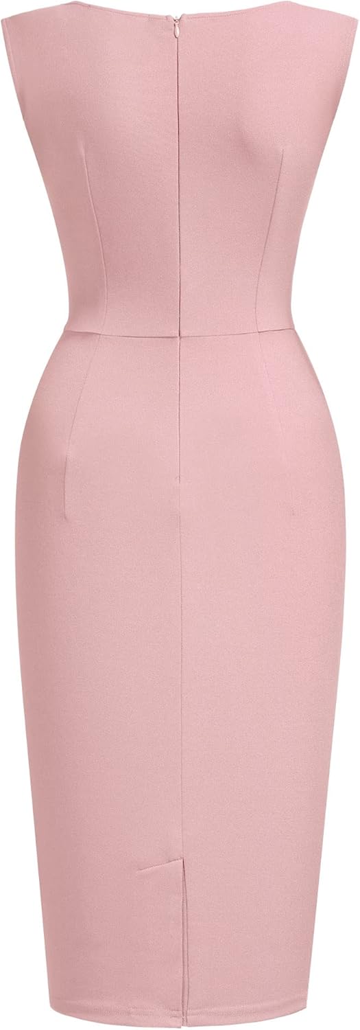 Miusol Women's Retro Ruffle Style Slim Work Pencil Dress