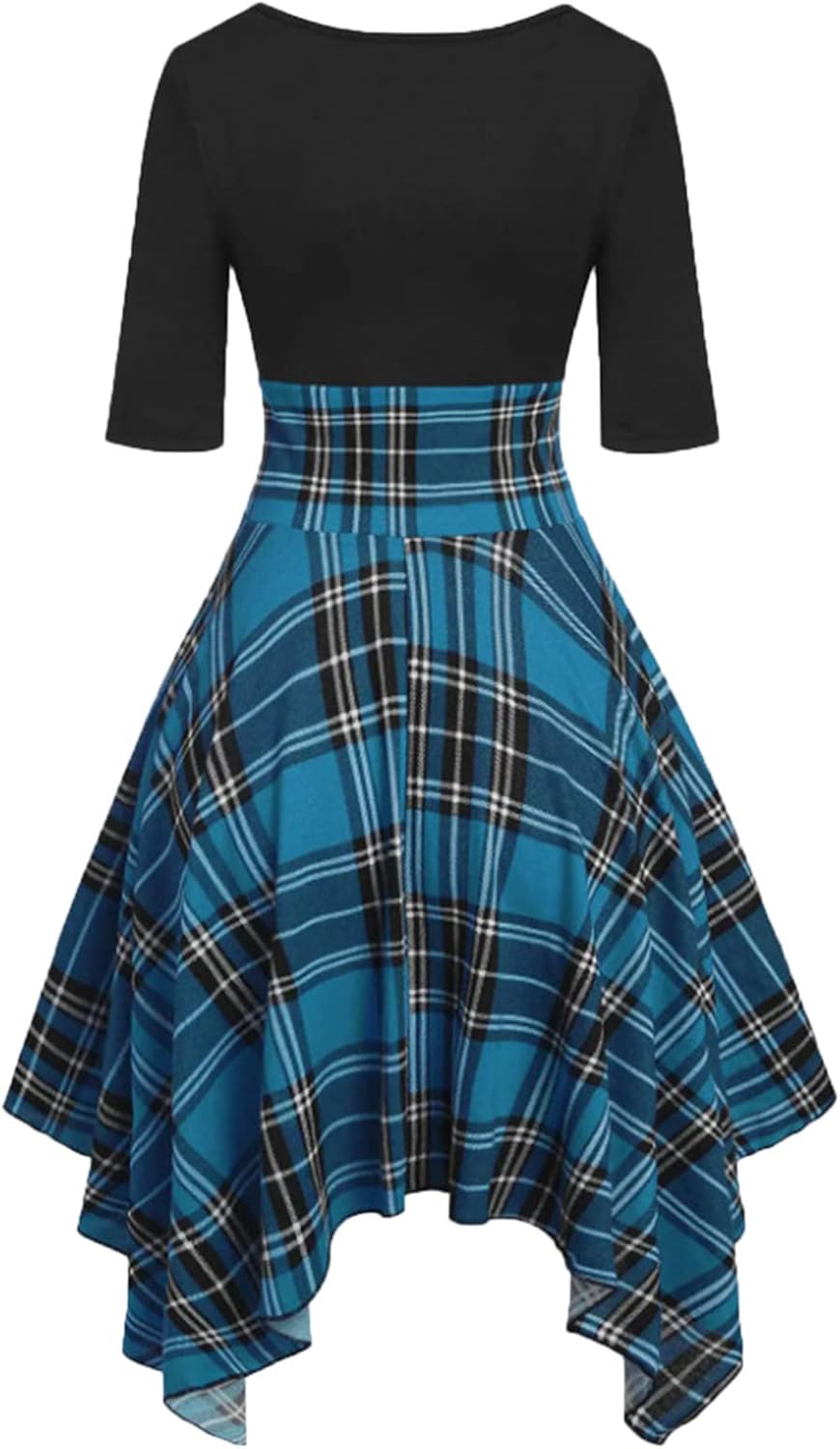 Lost Ink Dresses Women Fashion Solid O-Neck Half Sleeve Dress Stripe Splice Zipper Mini Dress
