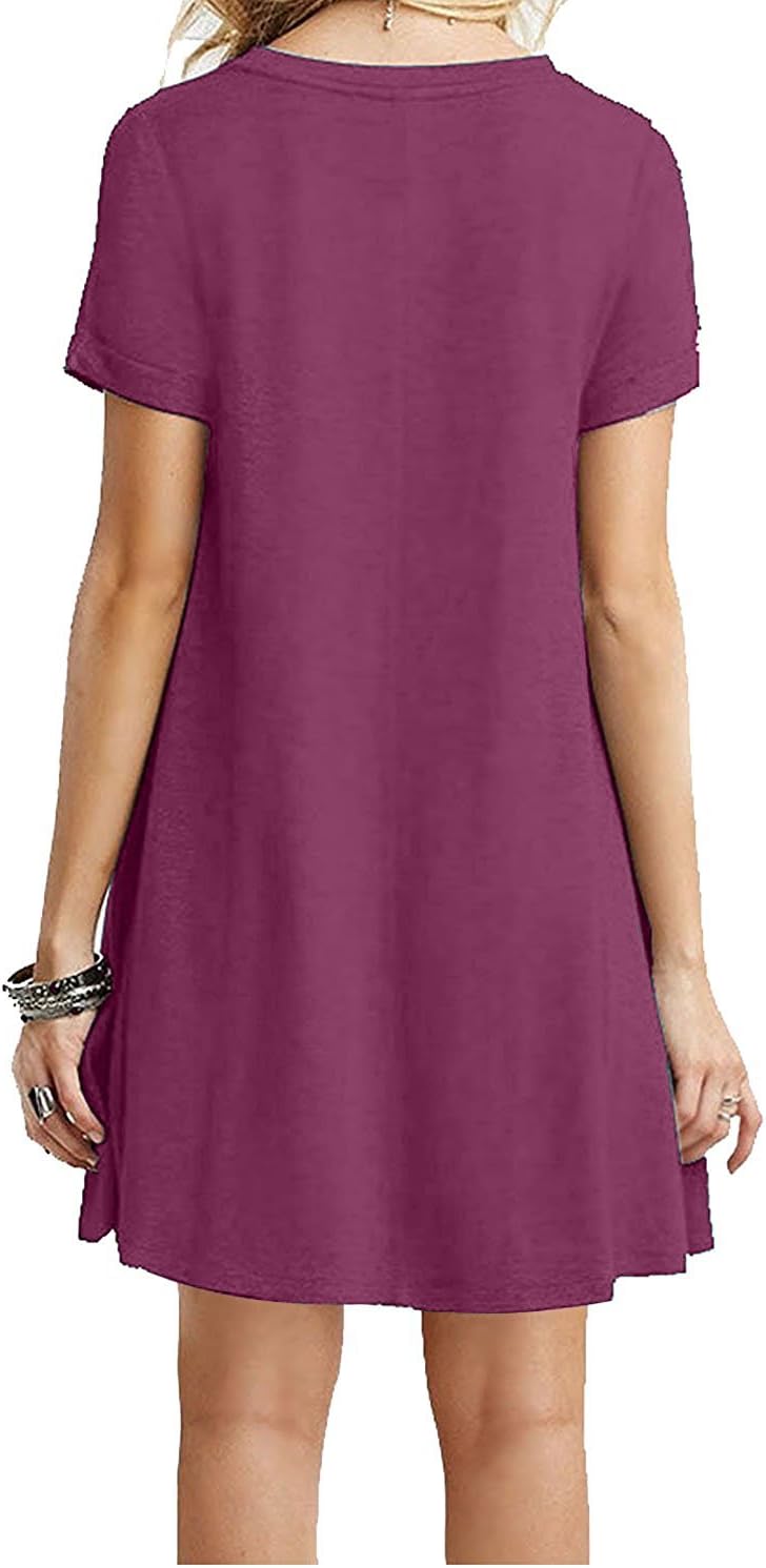 MOLERANI Women's Casual Plain Simple T-Shirt Loose Dress