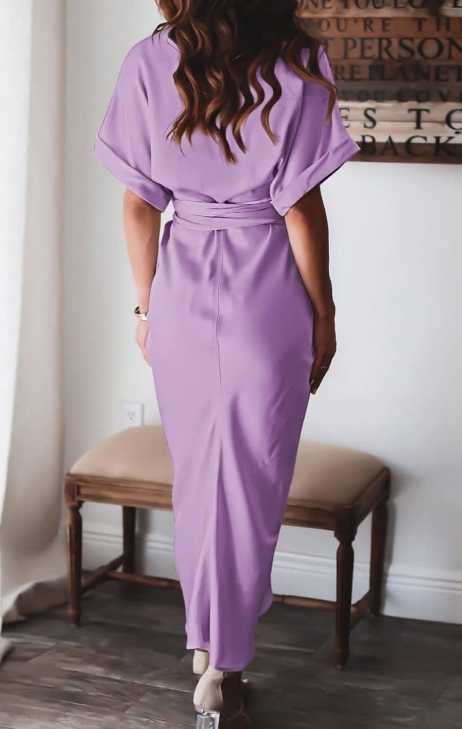 Women's Swing Classic Cute Maxi Ruched Breathable Shirt Dresses Bownot Slim Fitted Dress