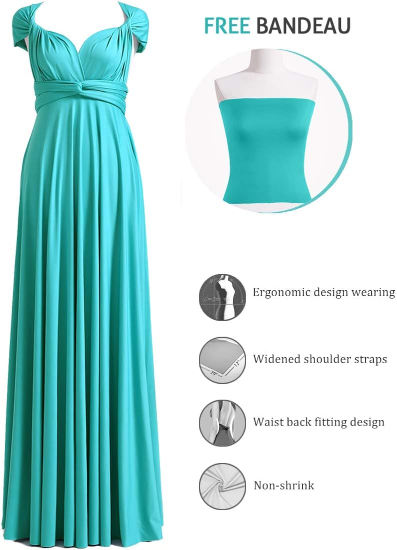 72styles Infinity Dress with Bandeau, Convertible Bridesmaid Dress, Long, Plus Size, Multi-Way Dress, Twist Wrap Dress