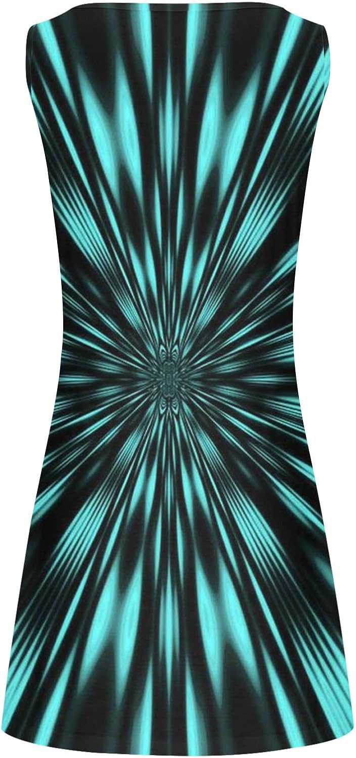 Summer Dresses for Women 2024 Casual Sleeveless Tank Dress Vintage Floral Print a-Line Beach Sundresses