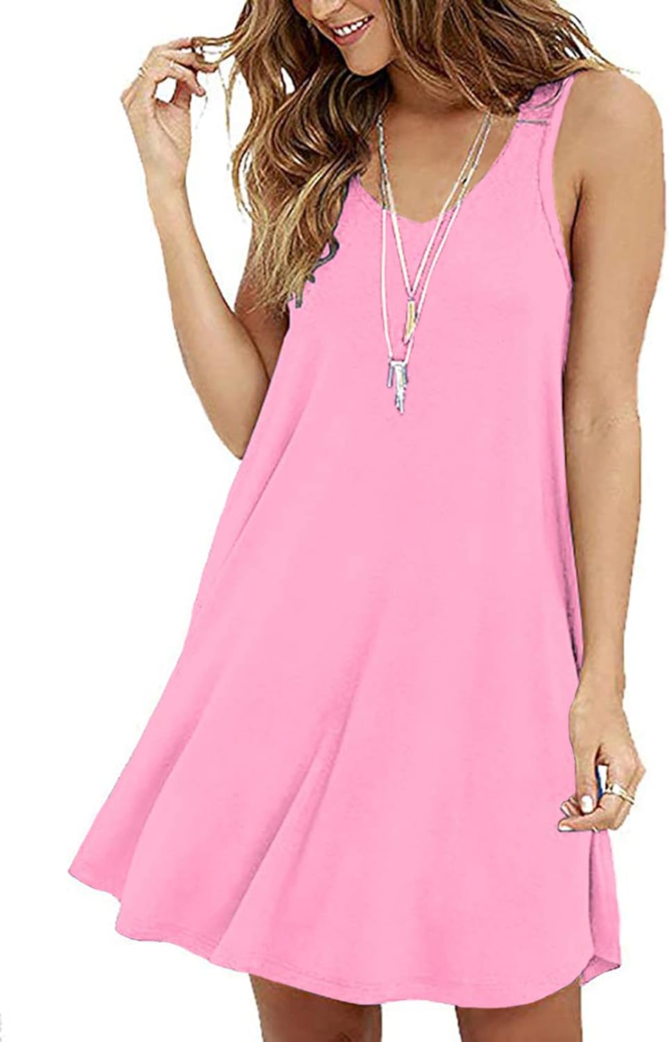 MOLERANI Women's Casual Swing Simple T-Shirt Loose Dress
