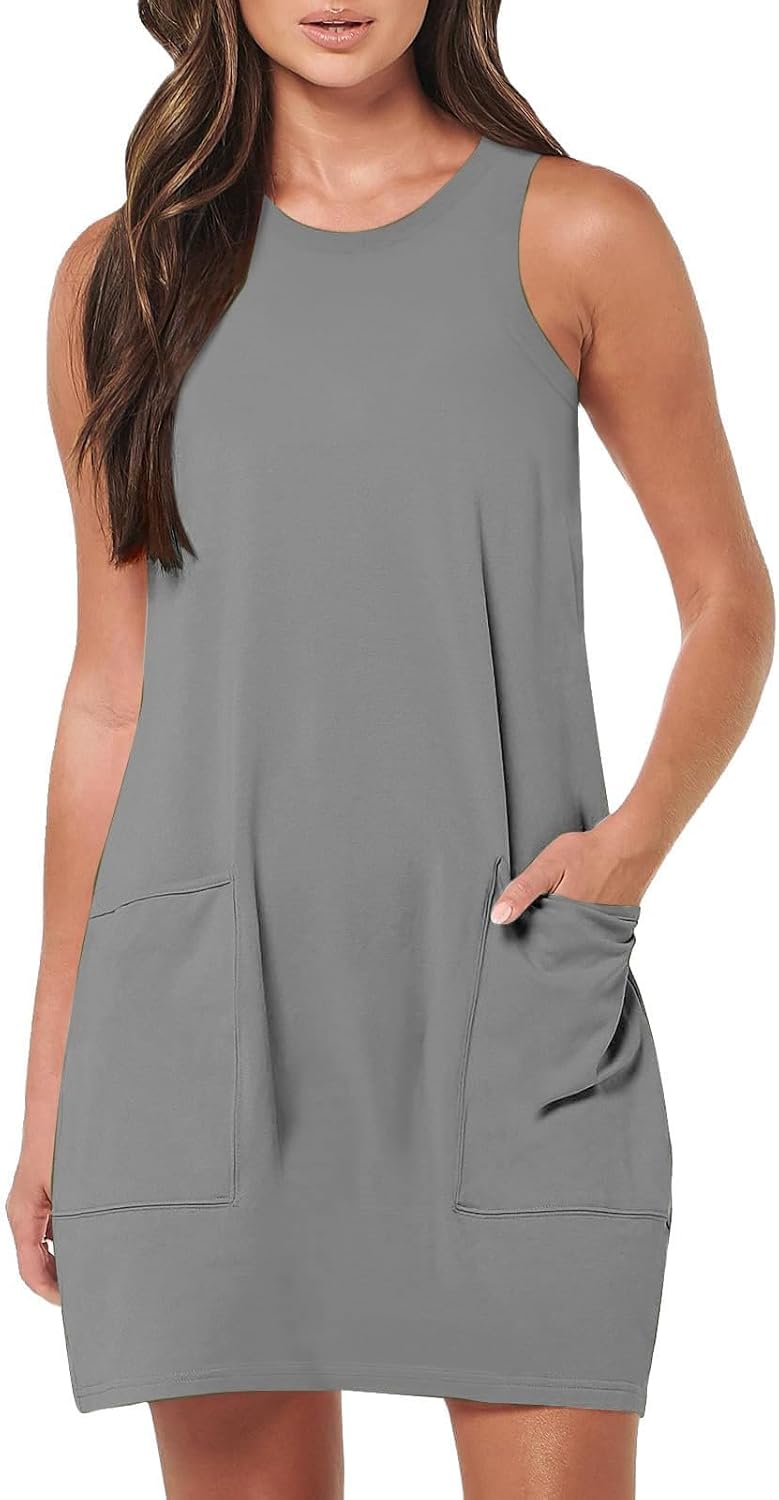 Rompers Dress for Women 2025 Summer Mini Dresses Casual Short Sundress Tennis Athletic Workout Dress with Pockets