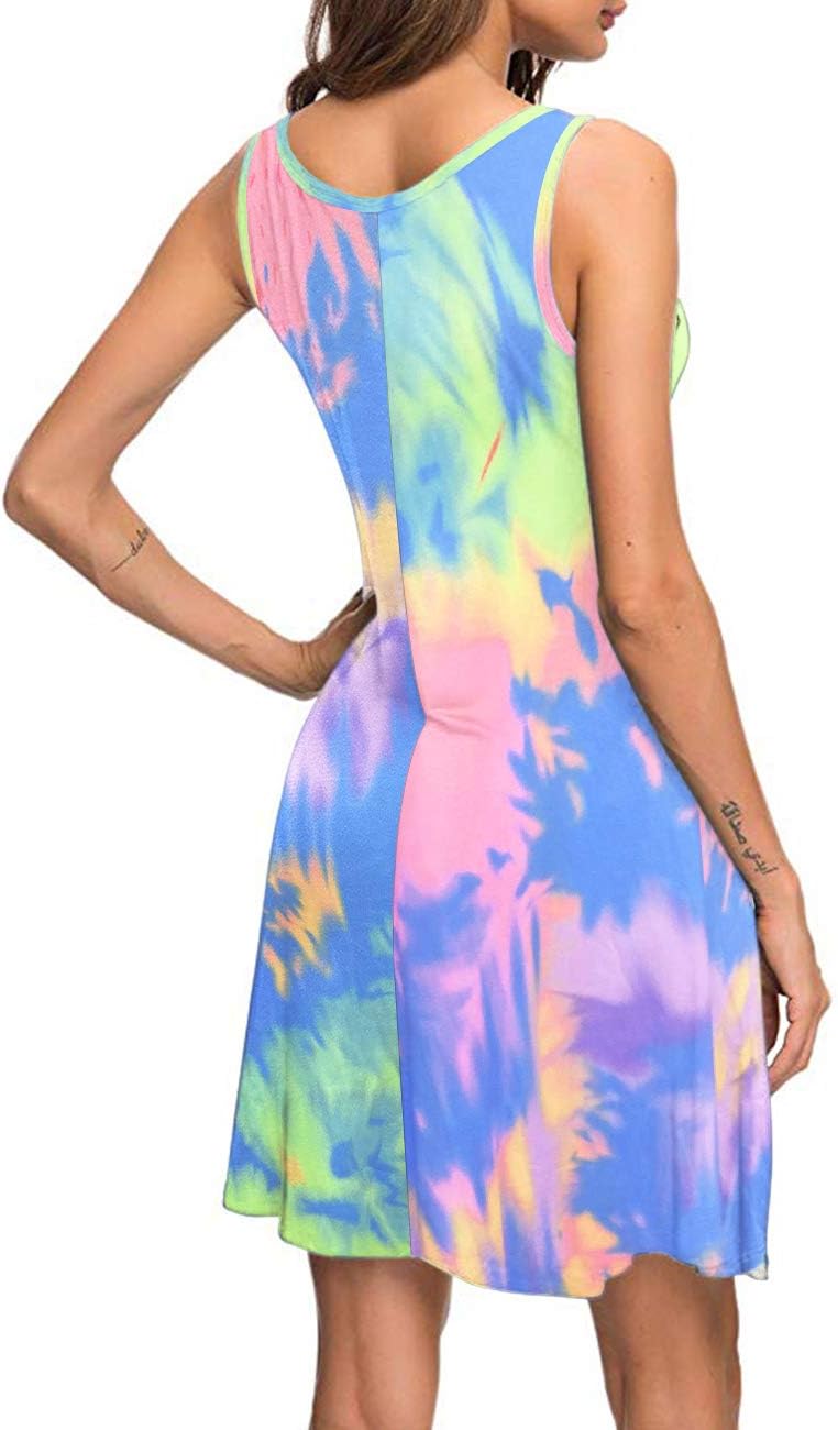 MISFAY Women's Summer Casual T Shirt Dresses Beach Cover up Tank Dress