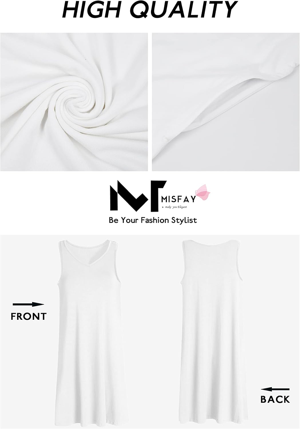 MISFAY Women's Summer Casual T Shirt Dresses Beach Cover up Tank Dress