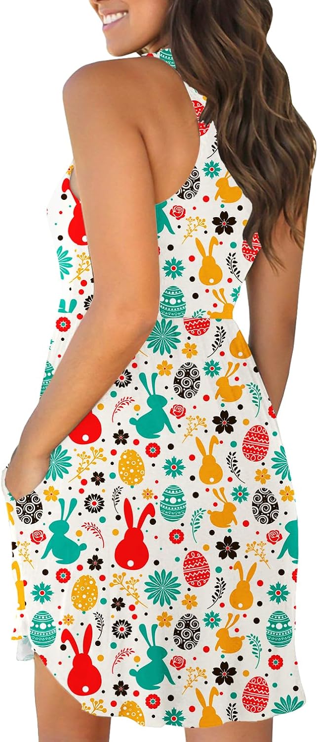 HiMONE Vacation Dresses for Women 2025 Summer Dress Women's Casual Sundresses Casual Beach Petite Sun Dress XS-2XL