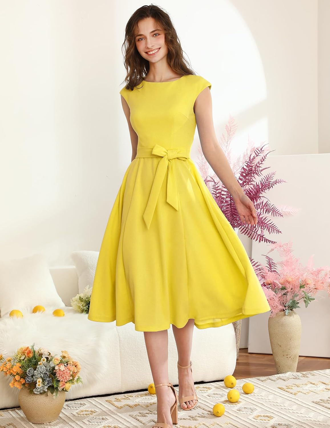 DRESSTELLS Women's Cocktail Dresses, Formal Wedding Guest Church Modest Graduation Party Prom Dress 2025