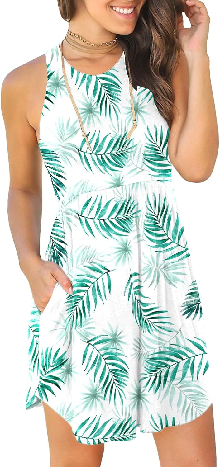 HiMONE Vacation Dresses for Women 2025 Summer Dress Women's Casual Sundresses Casual Beach Petite Sun Dress XS-2XL
