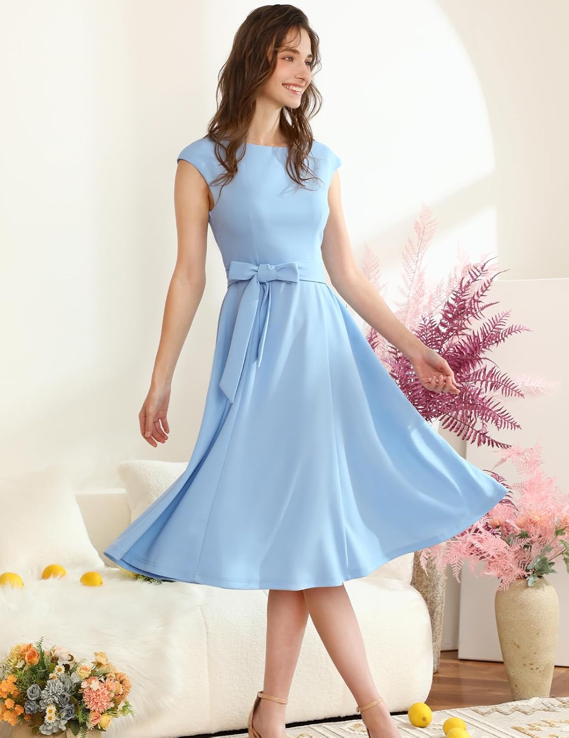 DRESSTELLS Women's Cocktail Dresses, Formal Wedding Guest Church Modest Graduation Party Prom Dress 2025