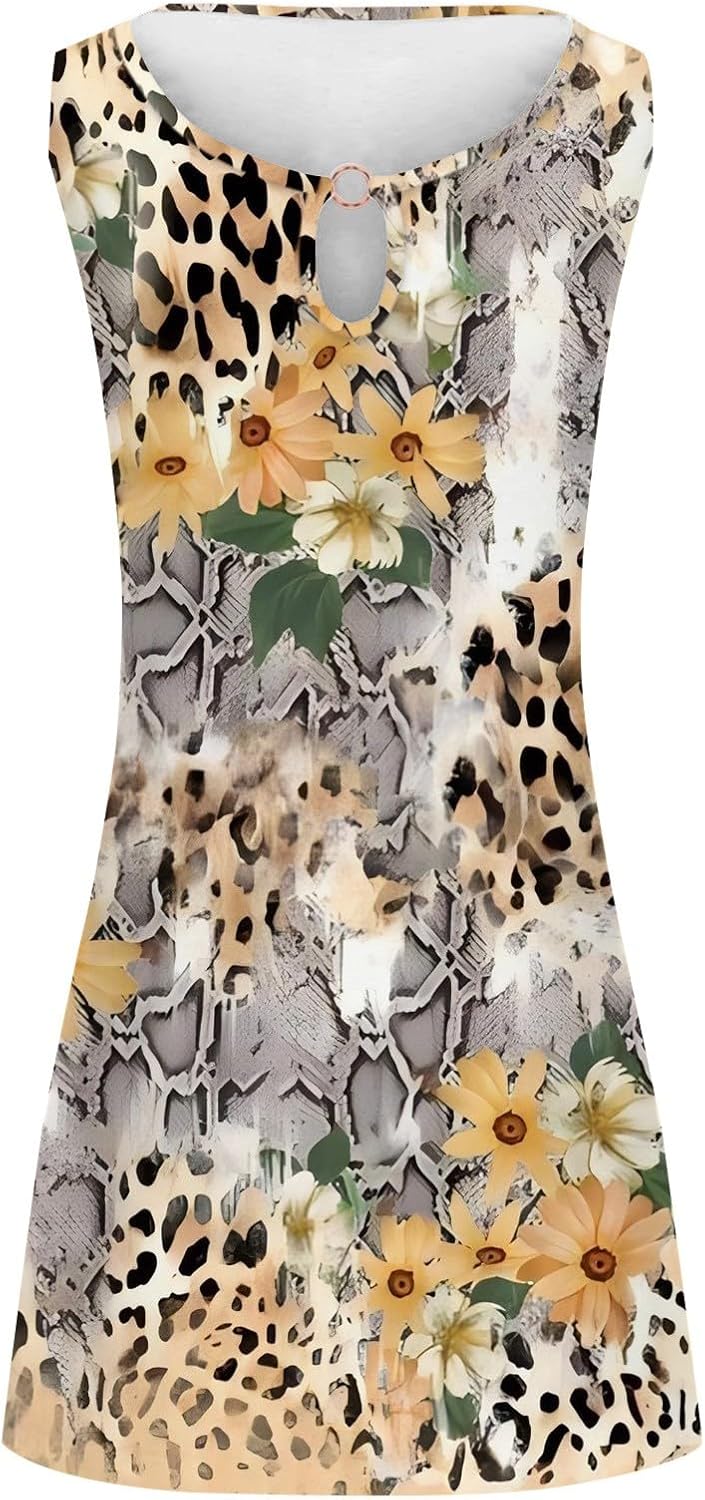 Summer Dresses for Women 2025 Vacation Beach Casual Vintage Midi Sundresses Sexy Sleeveless V Neck Boho Tank Dress