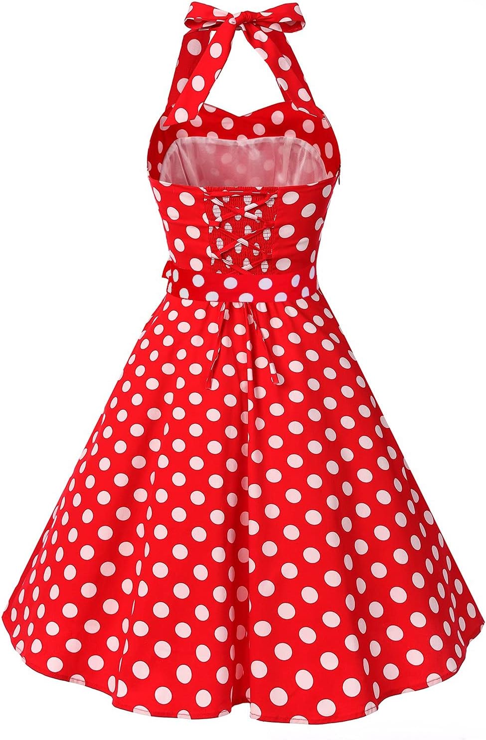 Topdress Women'sVintage Polka Audrey Dress 1950s Halter Retro Cocktail Dress
