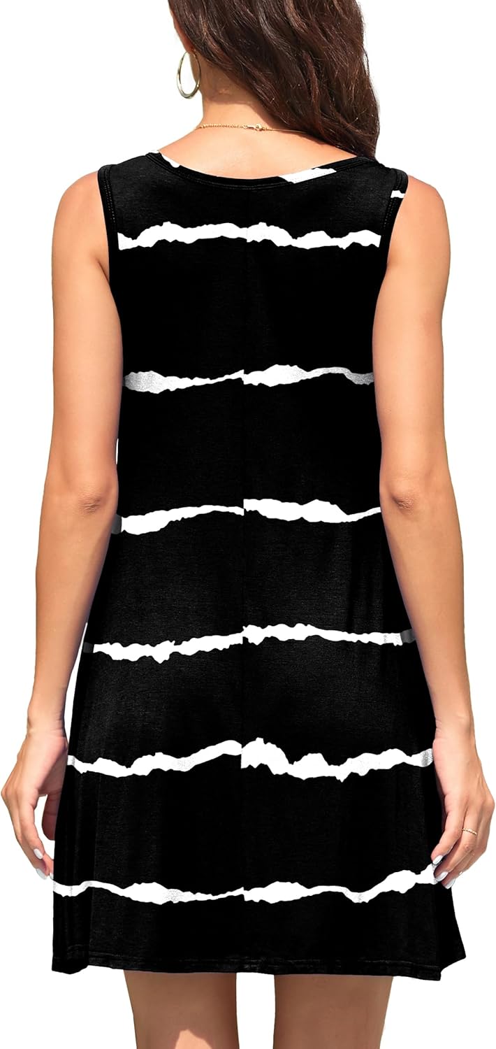 WEACZZY Women Summer Casual Swing T Shirt Dresses Beach Cover up Loose Dress