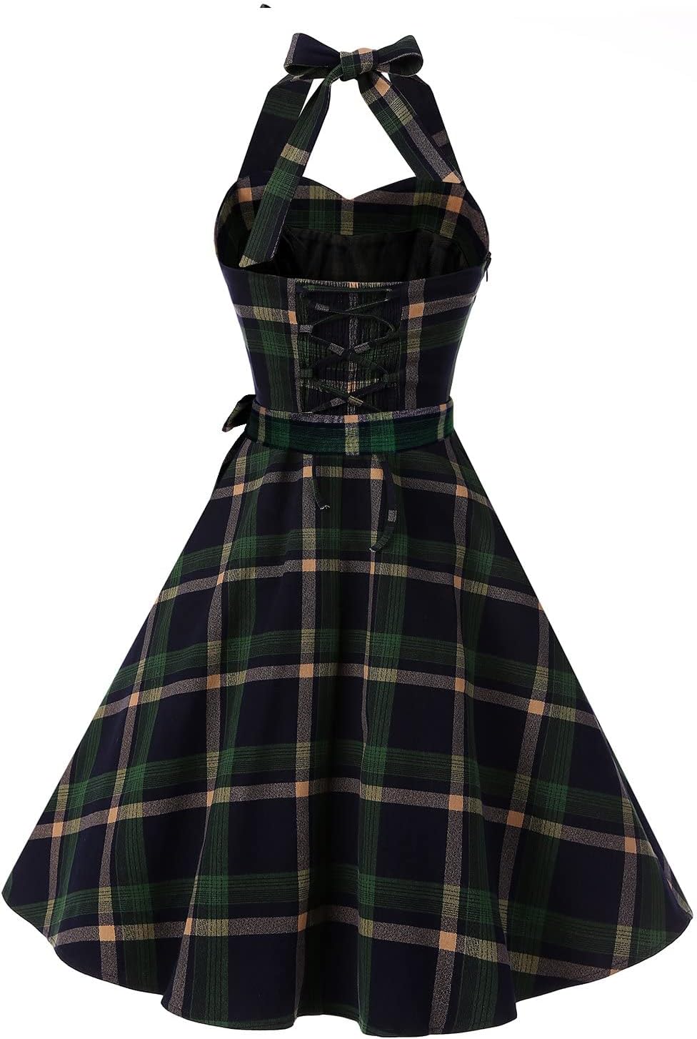 Topdress Women'sVintage Polka Audrey Dress 1950s Halter Retro Cocktail Dress