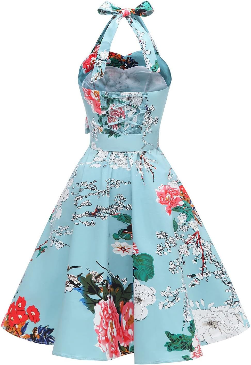 Topdress Women'sVintage Polka Audrey Dress 1950s Halter Retro Cocktail Dress
