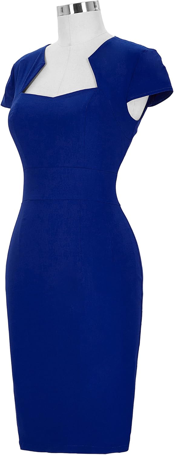 Grace Karin Womens 50s 60s Vintage Pencil Dress Bodycon Cap Sleeve Dress