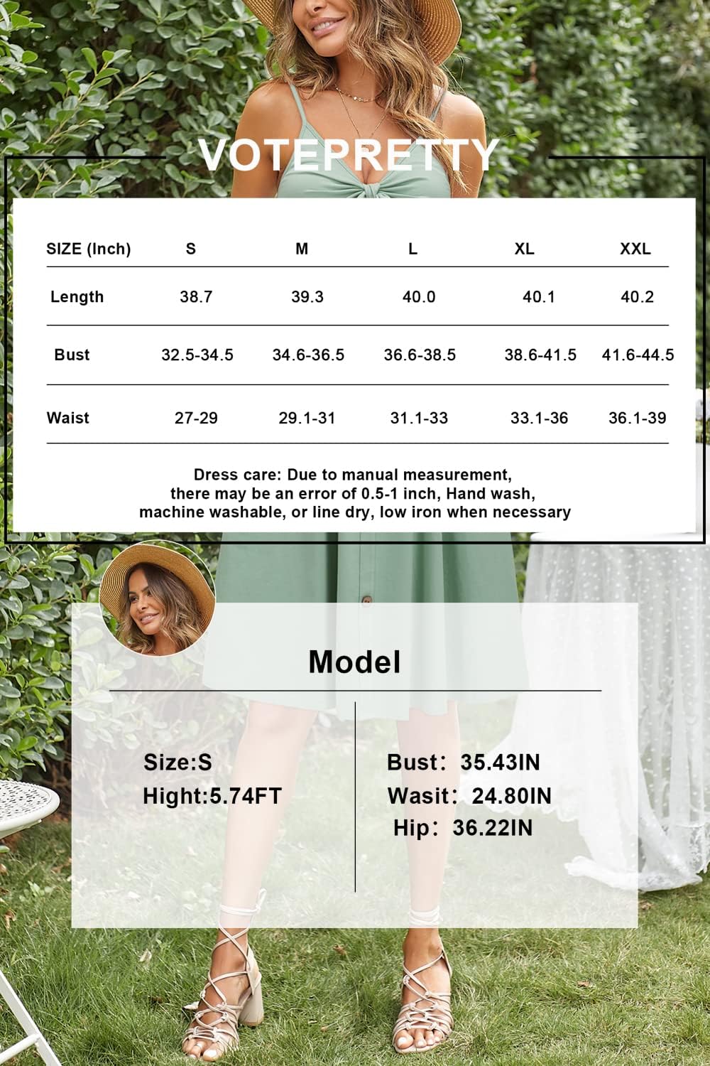 VOTEPRETTY Women's Summer Dresses Spring Sundresses Beach Clothes Outfit Vacation 2024 V Neck Casual Tropical Resort Hawaiian