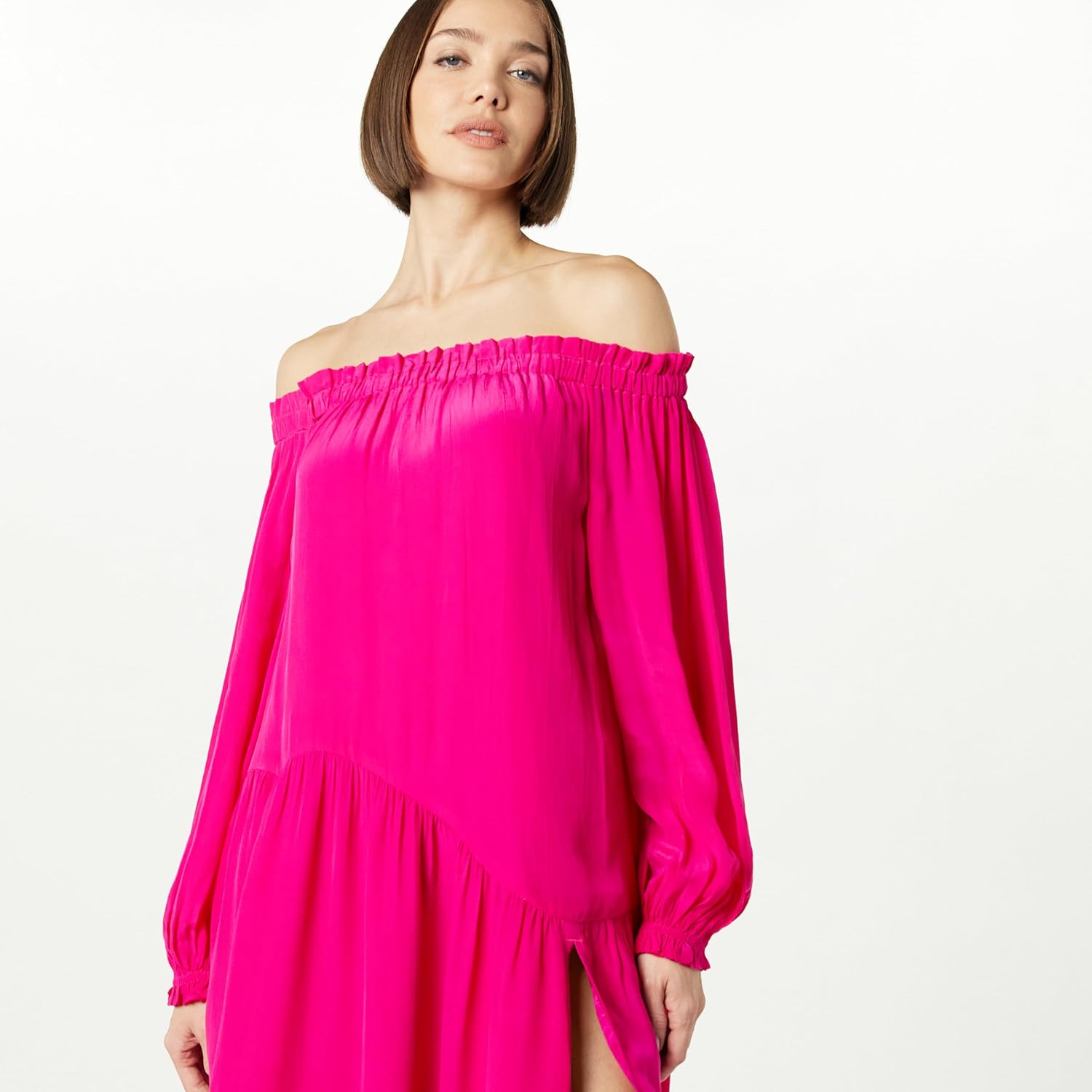 The Drop Women's Long Sleeve Convertible Strapless Tiered Maxi Dress