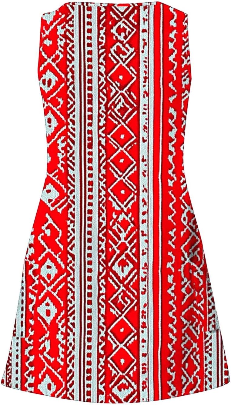 Womens 2025 Spring Summer Dresses Casual Floral Print V-Neck Tank Dress Curve Hem Pleated A-Line Sundresses
