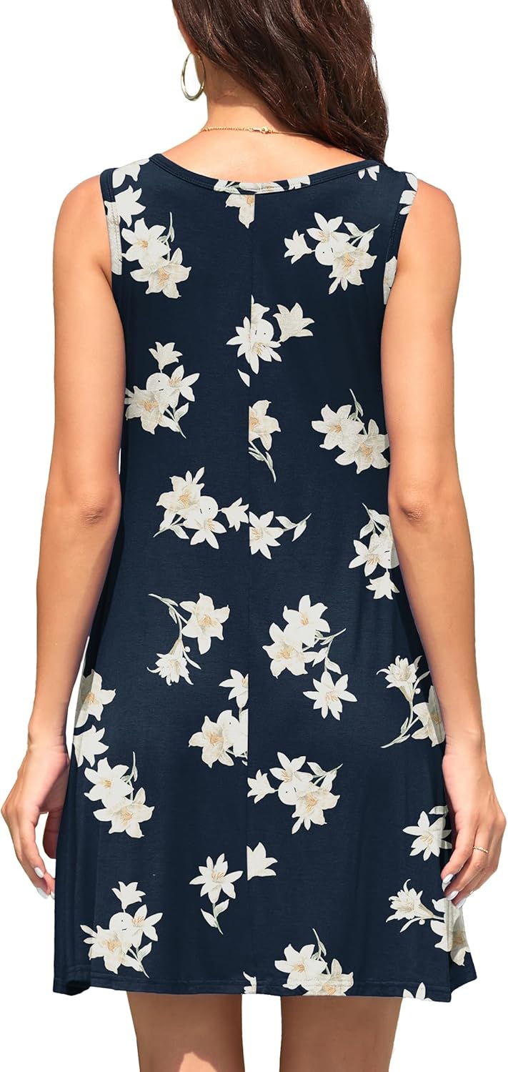 WEACZZY Women Summer Casual Swing T Shirt Dresses Beach Cover up Loose Dress